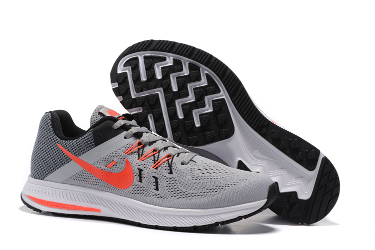 Nike Zoom Winflo II Grey Reddish Orange Running Shoes